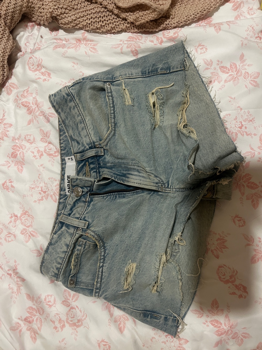 Women’s Light Blue Distressed Denim Jean Shorts